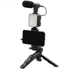 Штатив для зйомки з підсвічуванням та кріпленням для смартфона бездротовий The lamp HA-87 Чорний