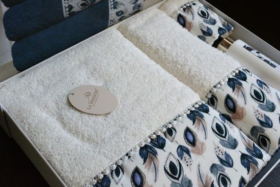 Подарунковий набір рушників La Maison, 3 шт. з ароматом Esme Ekru | Зображення 2