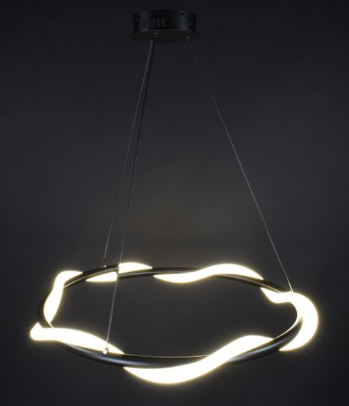 Люстра світлодіодна підвісна LED світильник для квартири на стелю лед 27943 Чорний 30-150х62х62 см. | Зображення 2