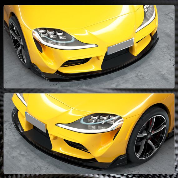 Накладка на передній бампер Lip V2 (Карбон) для Toyota Supra 2019- рр | Зображення 3