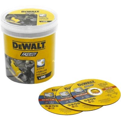 Круг отрезной DeWALT FASTCUT, нержавеющая сталь/листовой металл, 125x1x22,23 мм, 100 шт (DT20540) | Зображення 1