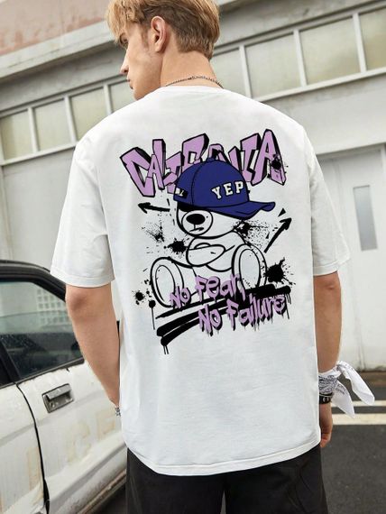 Футболка мужская с принтом повседневная M Белая