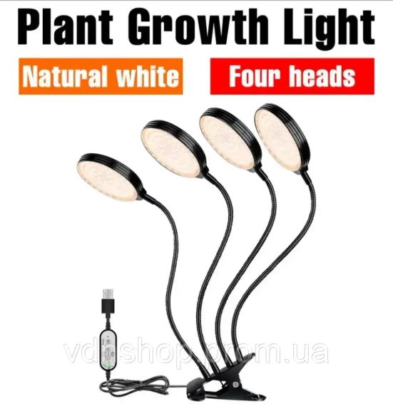 Світлодіодна фітолампа для рослин Suntech на 4 головки повний спектр з таймером та гнучким кронштейном | Зображення 2