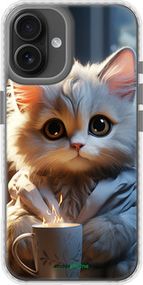 Чохол на iPhone 16 Plus Білий кіт "5646pm-3714-2448"
