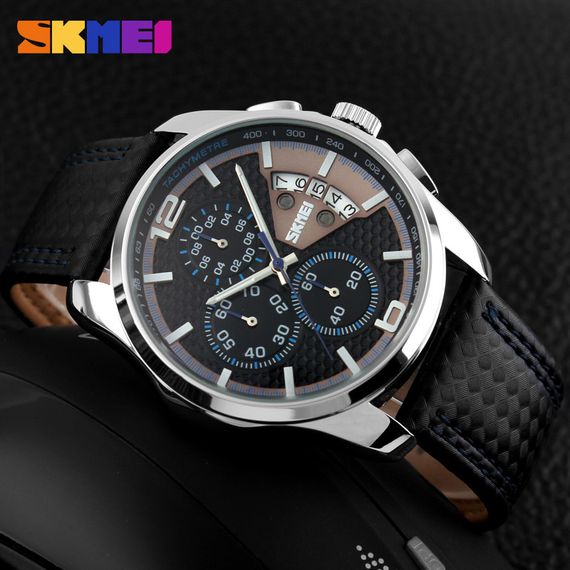 Skmei 9106BU Silver-Black-Blue | Зображення 1