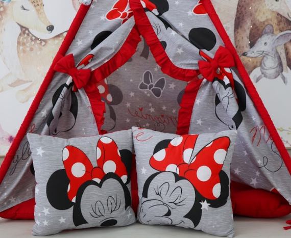Вигвам для девочки Minnie style Полный комплект ! ( коврик Бонбон+подушки) | Зображення 3