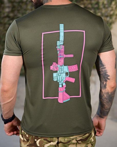 Тактична потовідводяща футболка gun oliva ПП4645 | Зображення 3