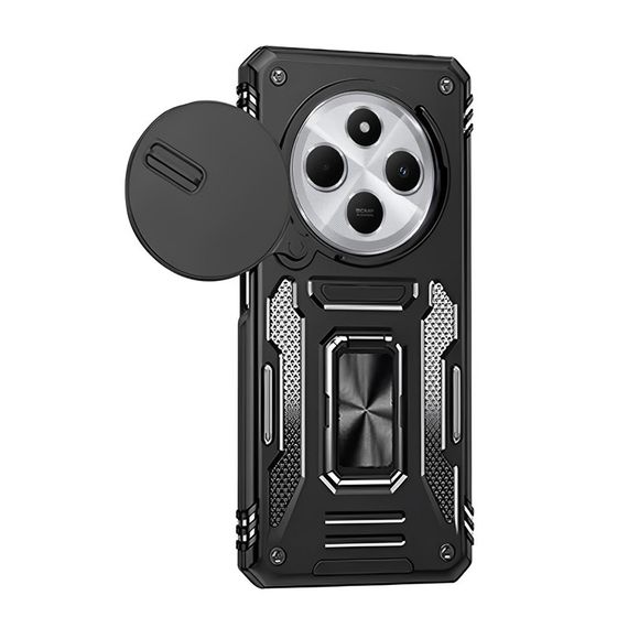 Ударостійкий чохол Camshield Army Ring для Xiaomi Redmi 14C / A4 / Poco C75 Чорний / Black