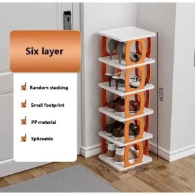 Універсальна полиця для взуття та зберігання речей Shoe rack AND LY-581, з п'ятьма рівнями