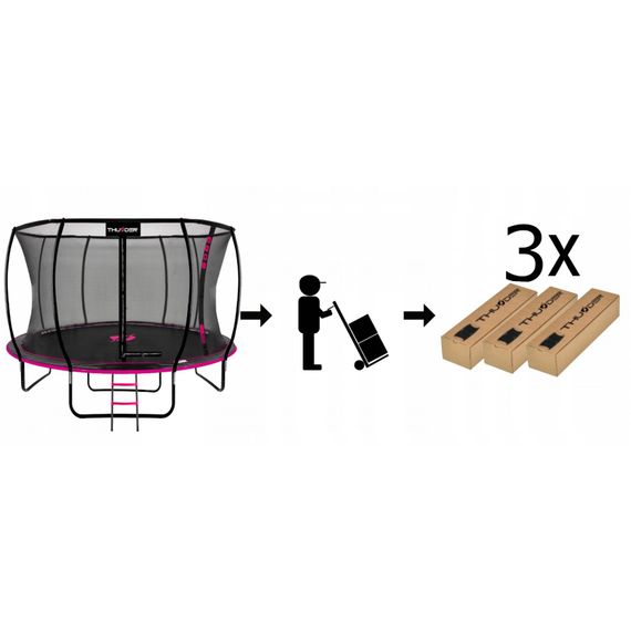 Батут із внутрішньою сіткою THUNDER Inside Ultra 14FT 435 см Black/Pink | Зображення 2