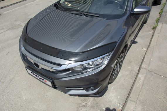 Дефлектор капота (EuroCap) для Honda Civic Sedan X 2016-2021 гг | Зображення 2