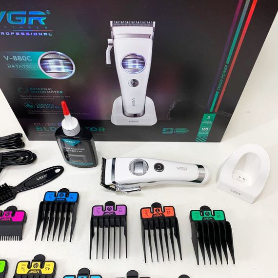 Акумуляторна машинка для стрижки VGR V-880C. Колір: білий | Зображення 6