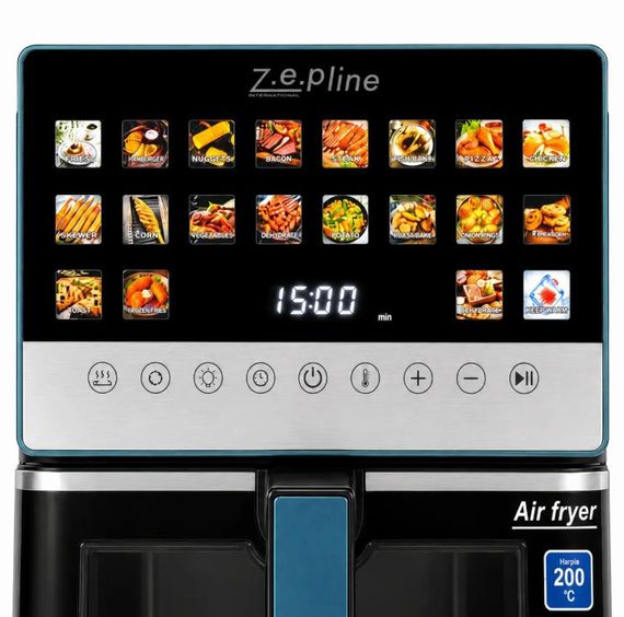 Аэрофритюрница Zepline ZP-00345 Air Fryer мультипечь объем 13 л 20 программ сенсорное управление встроенный гриль 2200 Вт Черный | Зображення 3