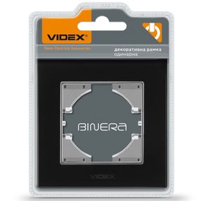 Рамка на 1 пост VIDEX BINERA VF-BNFRG1H-B черная горизонтальная