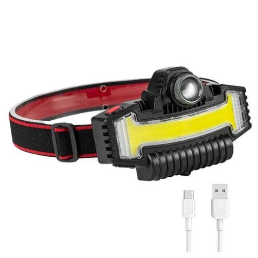 Налобний ліхтарик Bailong BL-W685-LTS+COB+RGB, 5 режимів, водостійкий, ударостійкий, USB кабель Type-c | Зображення 8