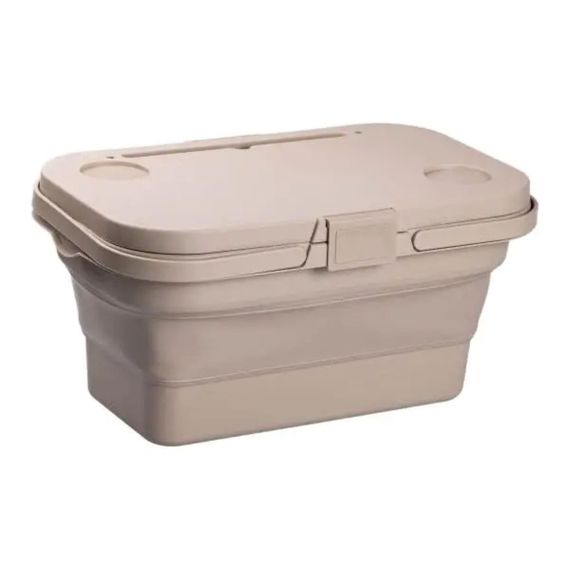 Складная корзина для пикника с крышкой-столиком 44.8х26х14 см Бежевая SJ-0120BE | Зображення 4