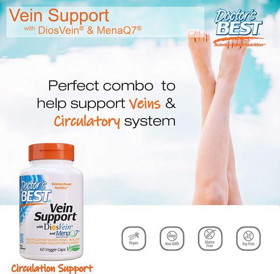 Vein Support with DiosVein and MenaQ7, 60 Veggie Caps | Зображення 2