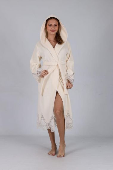 Жіночий халат Nusa 4360 кремовий, 2XL