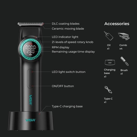 Тример VGR V-977 BLACK чорний | Зображення 4
