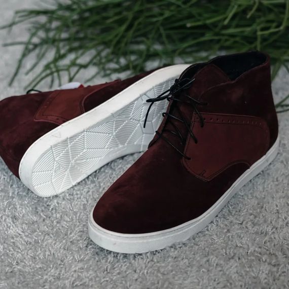 Бордові замшеві черевики 45 размер | Зображення 4
