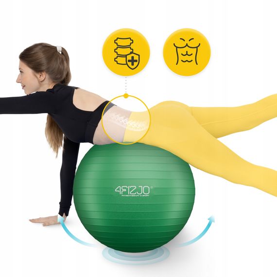 М'яч для фітнесу (фітбол) 4FIZJO 55 см Anti-Burst Green (P-5907739316264) | Зображення 9