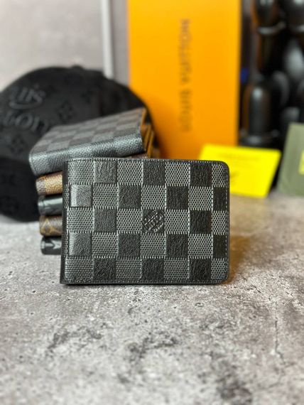 Кожанный кошелек Louis Vuitton Damier Infini черного цветаkk021