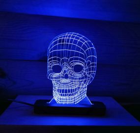 Акриловий світильник-нічник Череп синій tty-n000100
