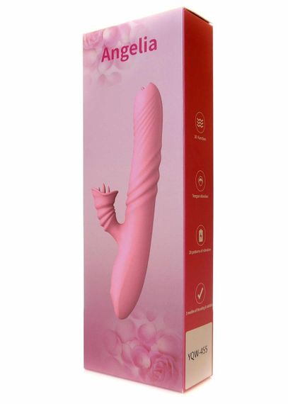 Вібратор Angelia USB 3 functions of thrusting / 20 vibrations Pink Sex Aura | Зображення 9