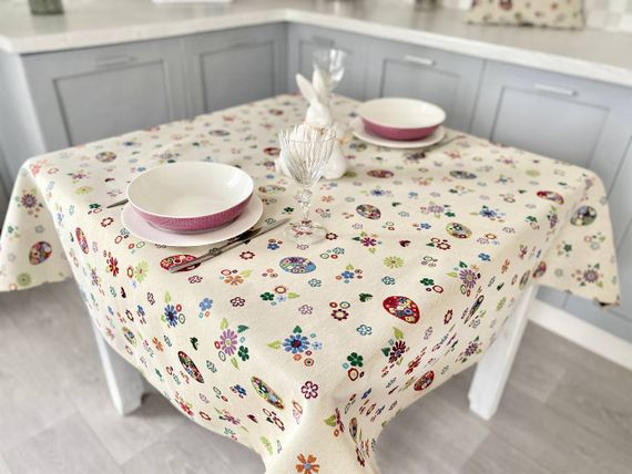 Скатертина гобеленова EDEN274B Limaso, 137х280, Прямокутна, Великодній, Без люрексу, 75% поліестер, 22% бавовна, 3% акрил, Гобелен | Зображення 5