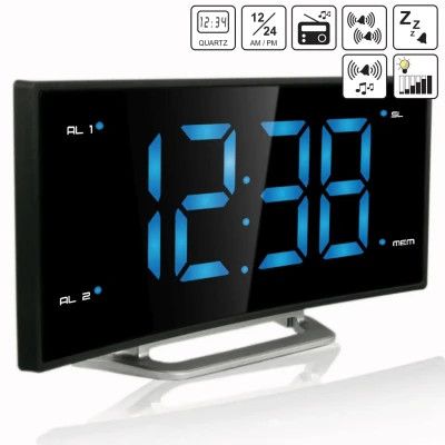 Настільний годинник Technoline WT460 Blue LED з радіо Black/Silver (DAS301824) | Зображення 8