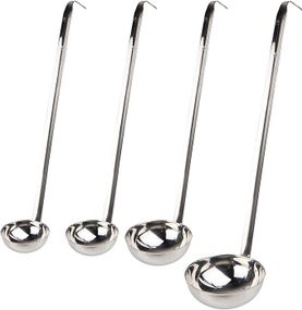Половник для супа из нержавеющей стали, 4 шт., ложка для соуса на 1/2/3/4 унции, металлический половник