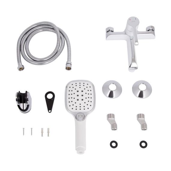 Смеситель для ванны Qtap Grand (c душевым гарнитуром) QTGRAWCR006 Chrome/White | Зображення 6