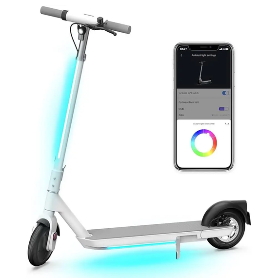 Стильный электрический самокат OKAI ES20 NEON с неоновой подсветкой, 600 Вт, колеса 8,5" | Зображення 1