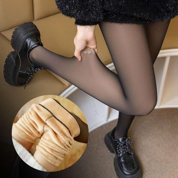 Колготы на меху с имитацией капроновых, Универсальный размер / Утепленные зимние колготы / Колготки женские | Зображення 6