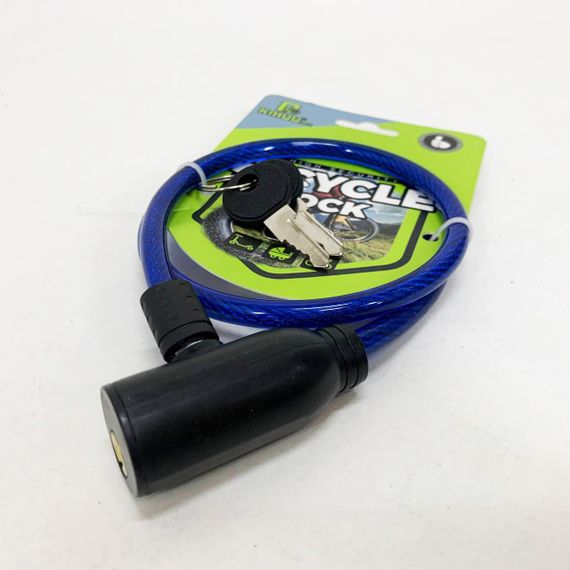 Замок велосипедний KIHUU LOCK 801, 8*65 тросовий, 2 ключі. Колір: синій BE-15 | Зображення 3