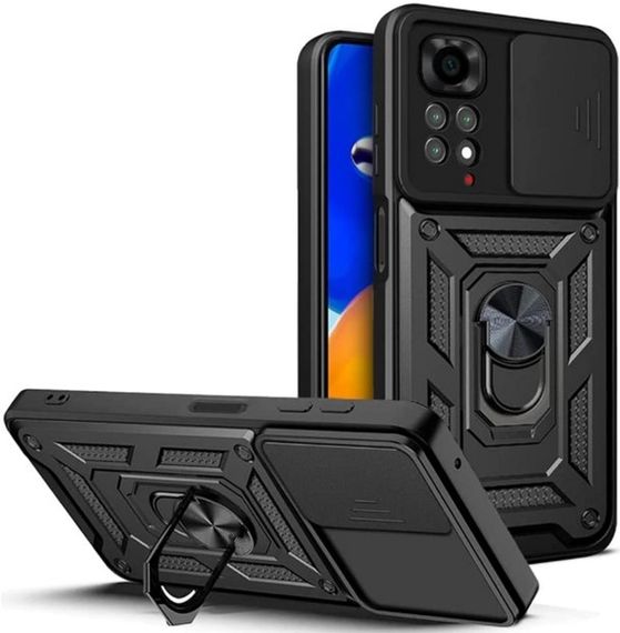 Чохол Defender з захистом камери для Xiaomi Redmi Note 11 4G / 11s / Note 12s колір Чоний | Зображення 1