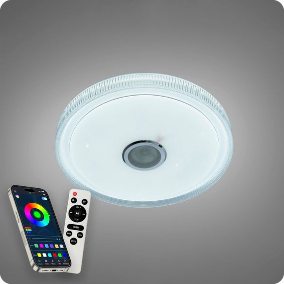 Люстра світлодіодна 517 Dlight RGB з пультом і  колонкою 80Вт Білий (02165) | Зображення 7