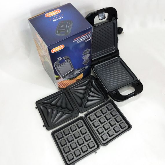 Мультимейкер (бутербродниця-вафельниця-гриль) Magio MG-363, Бутербродниця 4в1, Сендвічниця, Мультимейкер | Зображення 1