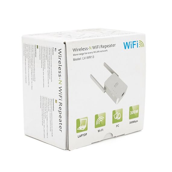Підсилювач WiFi сигналу з 2-ма антенами LV-WR13, живлення 220V, 300Mbps | Зображення 1