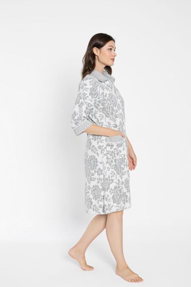 Женский халат Nusa 0505 на молнии, серый 3XL | Зображення 8