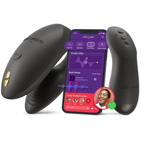 Смарт-вібратор для пар We-Vibe Chorus Pro Satin Black Sex Aura