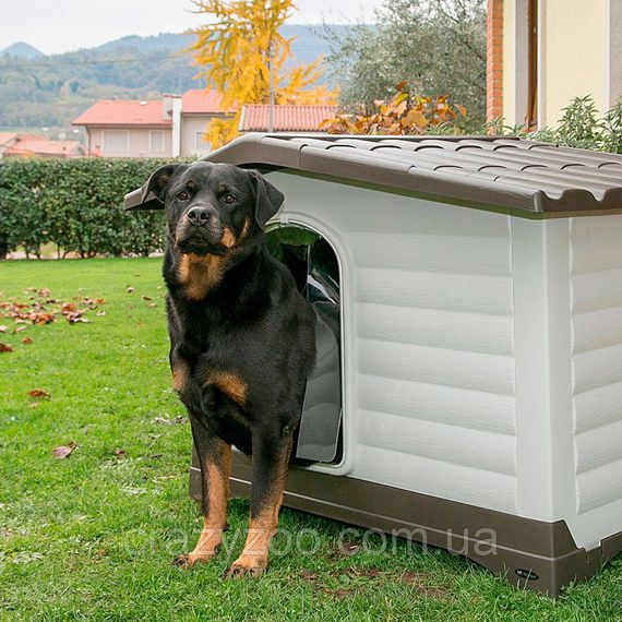 Будка для собак Ferplast Dogvilla 90 термопластиковая серая 88x72x65 см 87255099 | Зображення 6