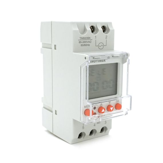 Реле часу Sinotimer TM920BK, на DIN-рейку, LCD, програмований, змінна батарея