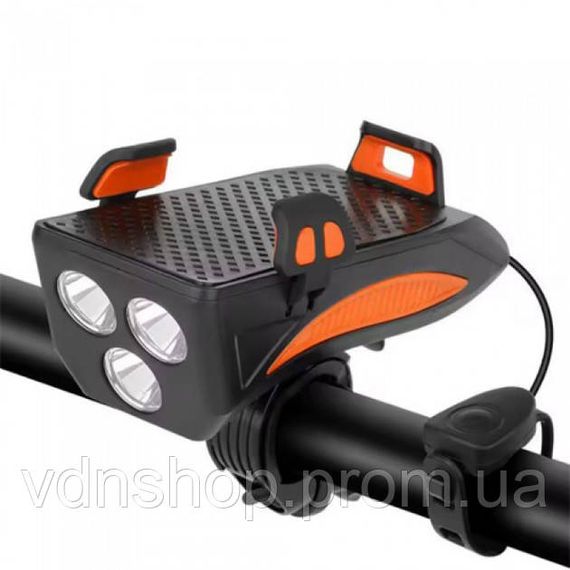 Вело-фара з лінзою фара на акумуляторі FY-319B-3LM, Велосипедний ліхтарик із зарядкою DQ-10 | Зображення 1