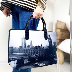Сумка тканинна Саквояж Лондон 36х26 см (SW_15N171_BL)