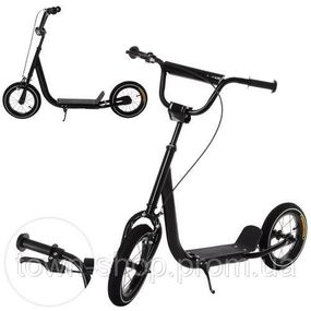 Самокат большие два колеса SR 2-046 с ручным тормозом Черный