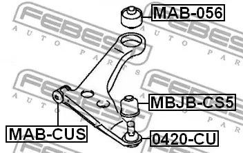 Опора кульова (передня/знизу) Lancer 03-/Outlander 06-12/Citroen C4 12-, FEBEST (0420CU) | Зображення 3