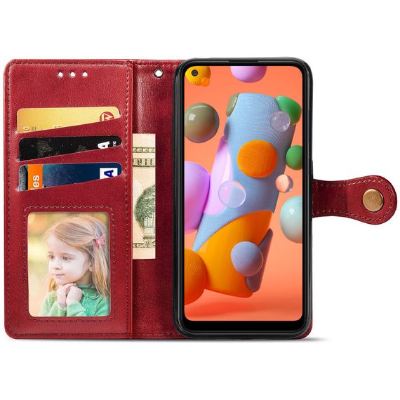 Шкіряний чохол-книжка GETMAN Gallant (PU) для Samsung Galaxy A11 Червоний | Зображення 1