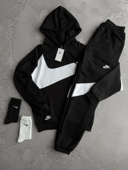 Костюм у стилі Nike з худі чорний | Зображення 1