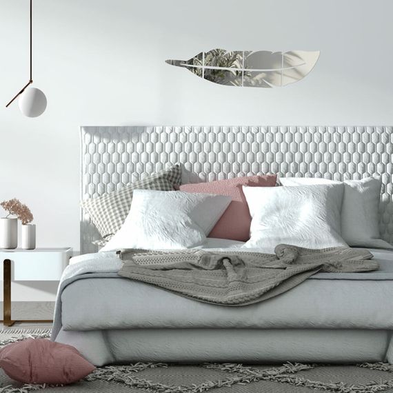 Дзеркальний декор акриловий самоклеючий Перо срібло, 6шт (D) SW-00002505 | Зображення 4